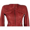 KOŽENÁ dámská červená bunda na zip Bershka S
