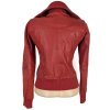 KOŽENÁ dámská červená bunda na zip Bershka S
