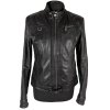 KOŽENÁ dámská černá bunda na zip Yessica 38