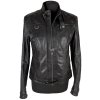 KOŽENÁ dámská černá bunda na zip Yessica 38