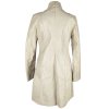 KOŽENÝ dámský krémový kabát na zip S