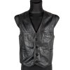 KOŽENÁ pánská černá vesta S/M
