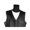Kožená pánská černá vesta LEATHER SHOW  L*