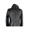 KOŽENÝ dámský černý kabát na zip Le Monique L