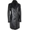KOŽENÝ dámský dlouhý černý kabát Roy/Rene 40, 42