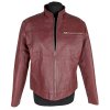 KOŽENÁ dámská vínová bunda na zip M