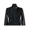 KOŽENÁ dámská černá bunda na zip MANGO XS