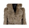 Pravý dámský hnědý kožich s páskem S/M