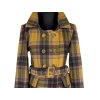 Vlněný (70%) dámský žlutý kostkovaný kabát Lee Cooper S