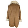 Dámský hnědý kabát s kožešinovým límcem Clockhouse 38
