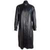 Kožený dlouhý černý kabát GALA PROSTĚJOV  L*