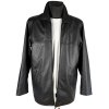 KOŽENÁ pánská černá bunda na zip s odnímatelnou vložkou M
