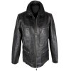 KOŽENÁ dámská černá bunda na zip L