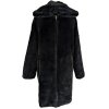 Dámský černý plyšový kožíšek s kapucí ZARA S