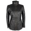 KOŽENÁ dámská černá bunda na zip Firenze S