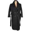 Dámský černý dvouřadý kabát s páskem Modo S