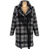 Vlněný dámský černobílý kostkovaný kabát Oltre XL