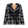 Vlněný dámský černobílý kostkovaný kabát Oltre XL