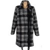 Vlněný dámský černobílý kostkovaný kabát Oltre XL