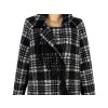 Vlněný dámský černobílý kostkovaný kabát Oltre XL