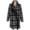 Vlněný dámský černobílý kostkovaný kabát Oltre XL