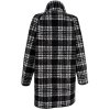 Vlněný dámský černobílý kostkovaný kabát Oltre XL
