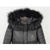 Dámská černá prošívaná bunda s kapucí s pravou kožešinou Concept K 42