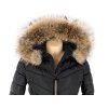 Dámská černá prošívaná bunda s kapucí s pravou kožešinou Moda Piu Anna M