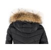 Dámská černá prošívaná bunda s kapucí s pravou kožešinou Moda Piu Anna M