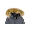 Péřová dámská šedá bunda s pravou kožešinou BOMBOOGIE  S*