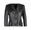 KOŽENÝ dámský černý kabát Rebel S