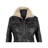 KOŽENÁ dámská zimní bunda s kožíškem SAKI M