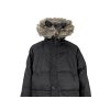 Péřový pánský černý prošívaný kabát s kapucí SMOG L