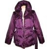Péřový dámský šusťákový fialový kabát s páskem, límcem Marks&Spencer L