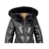 Dámský černý prošívaný zimní kabát s kapucí S'West M