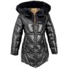 Dámský černý prošívaný zimní kabát s kapucí S'West M