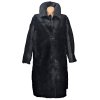 Pravý dámský černý dlouhý kožich KARA XXL
