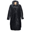Pravý dámský černý dlouhý kožich KARA XXL