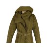 Dámský dlouhý prošívaný kabát s páskem a kapucí Fly Luxury XL