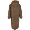 Dámský dlouhý hnědý kožíšek s kapucí MANGO M/L