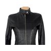 KOŽENÁ dámská černá bunda na zip S