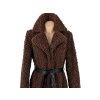 Dámský dlouhý hnědý kožíšek s páskem Orsay 42