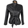 KOŽENÝ dámský černý kabátek s páskem Wilsons Leather S