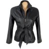 KOŽENÝ dámský černý kabátek s páskem Wilsons Leather S