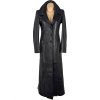 KOŽENÝ dámský černý dlouhý kabát S'egnaro M