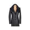 KOŽENÝ dámský černý dlouhý kabát S'egnaro M