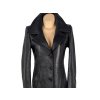 KOŽENÝ dámský černý dlouhý kabát S'egnaro M