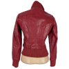 KOŽENÁ dámská červená bunda na zip VERO MODA S