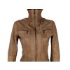 KOŽENÁ dámská hnědá bunda na zip Crossliners 38