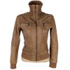 KOŽENÁ dámská hnědá bunda na zip Crossliners 38